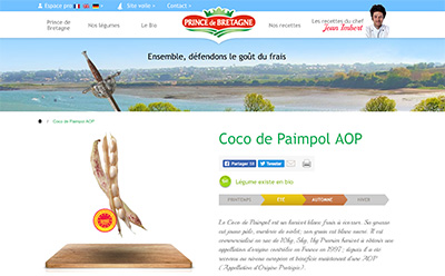 Le coco de Paimpol sur le site Prince de Bretagne