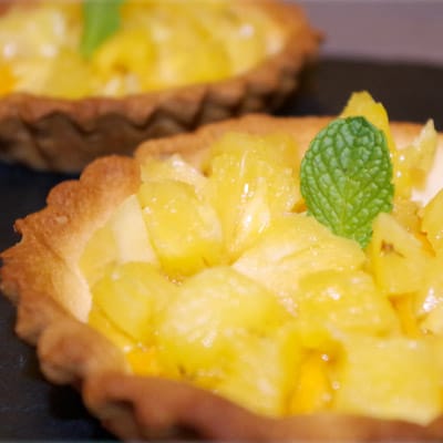 Tartelettes à la crème d'abricot et ananas victoria de Quand Choupette et Papoune cuisinent