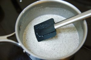 Préparation de la béchamel au sarrasin : cuisson