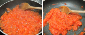 Poéparation de la brouillade de tomates, étape 1