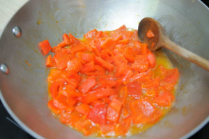 La cuisson du poivron rouge