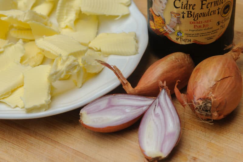 Les ingrédients du beurre blanc au cidre