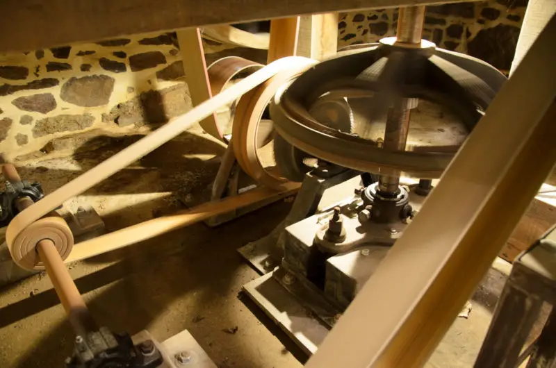Détail du mécanisme du moulin de Rossulien