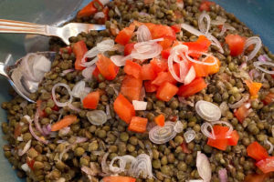 Recette de salade de lentilles aux échalotes