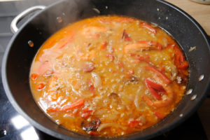 Paella au bouillon de homard, étape 3