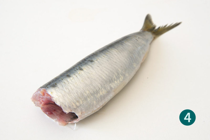 Vider les sardines, méthode 1, le résultat