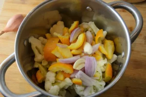 Les ingrédients de la soupe au chou-fleur à l'orange