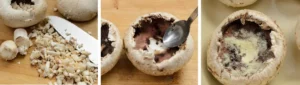 Préparation des champignons farcis