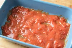 Première couche de pulpe de tomates