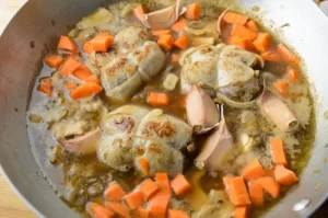 Cuisson des paupiettes aux champignons